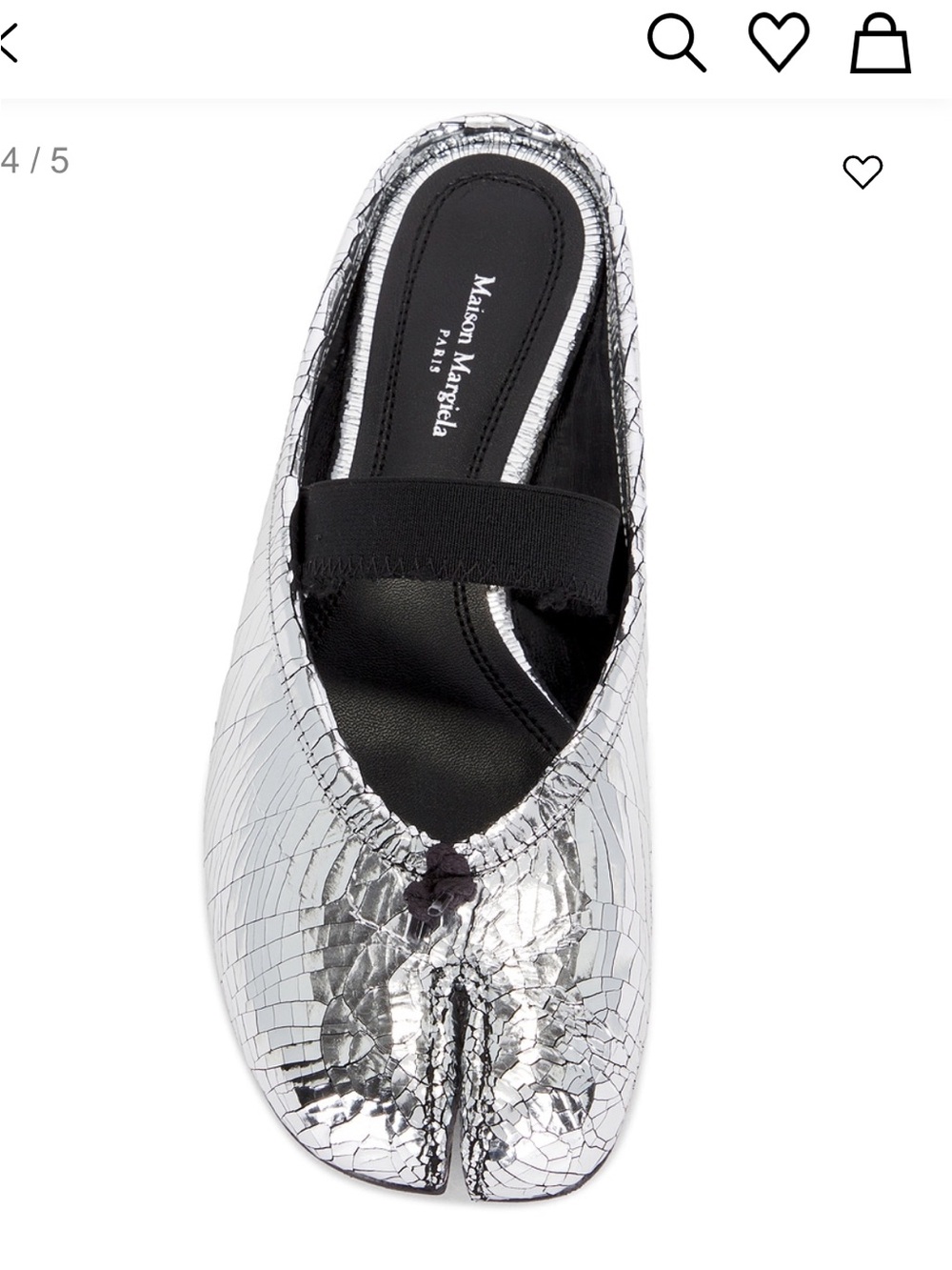 NEW Maison Martin Margiela Silver Metallic broken mirror Ballet Flats mules
